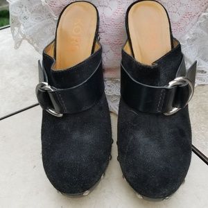 Michael Kors sz 9M Black Suede Mules/ clogs